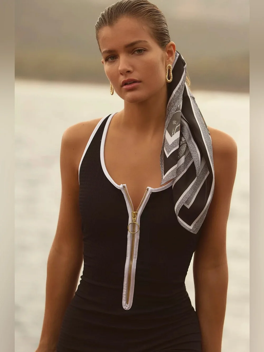 NWT Anthropologie Seafolly Retro Vintage Style Boyleg Swimsuit